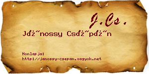 Jánossy Csépán névjegykártya